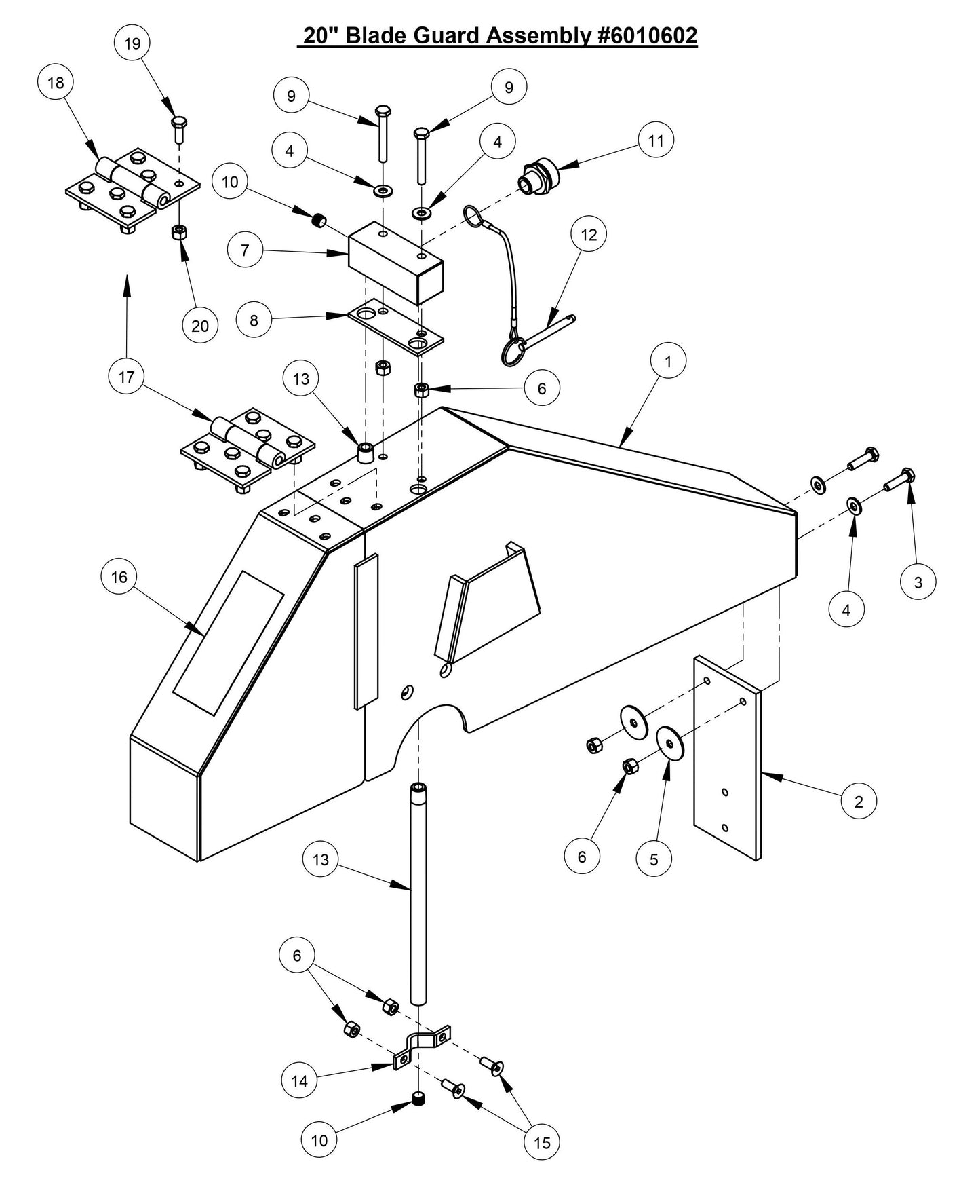 CC3700TE 20'' Blade Guard Assembly