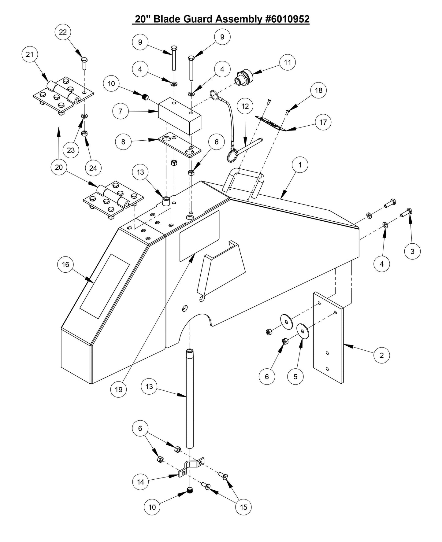 CC3700E-3 20'' Blade Guard Assembly