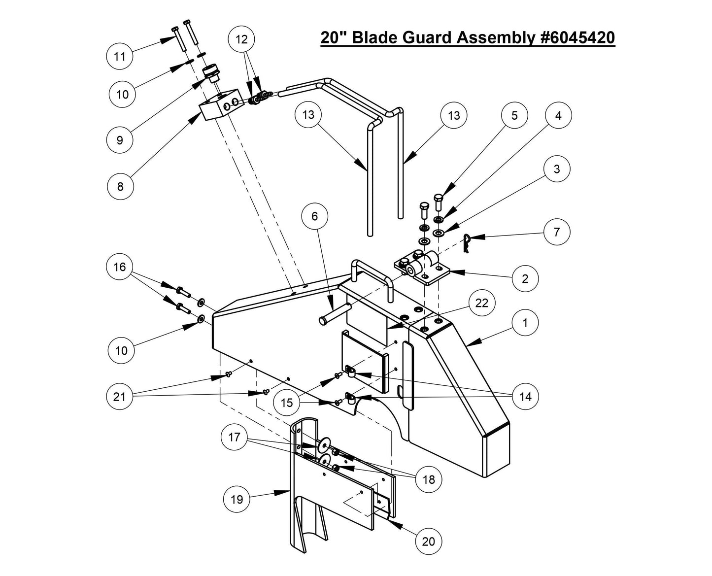 CC4144DXL 20'' Blade Guard Assembly
