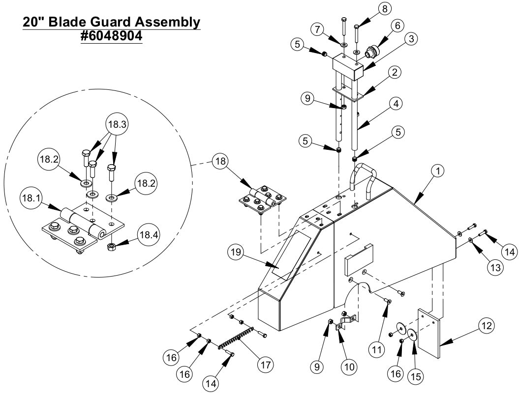 CC1300 XL 20" Blade Guard Assembly