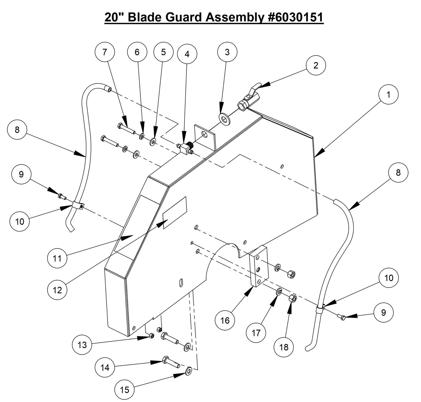 CC800M 20" Blade Guard Assembly