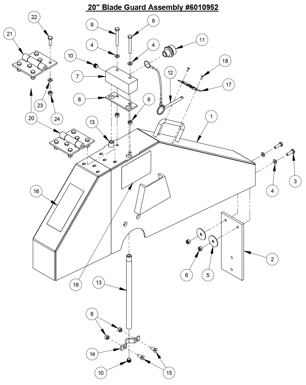 CC6540E 20" Blade Guard Assembly
