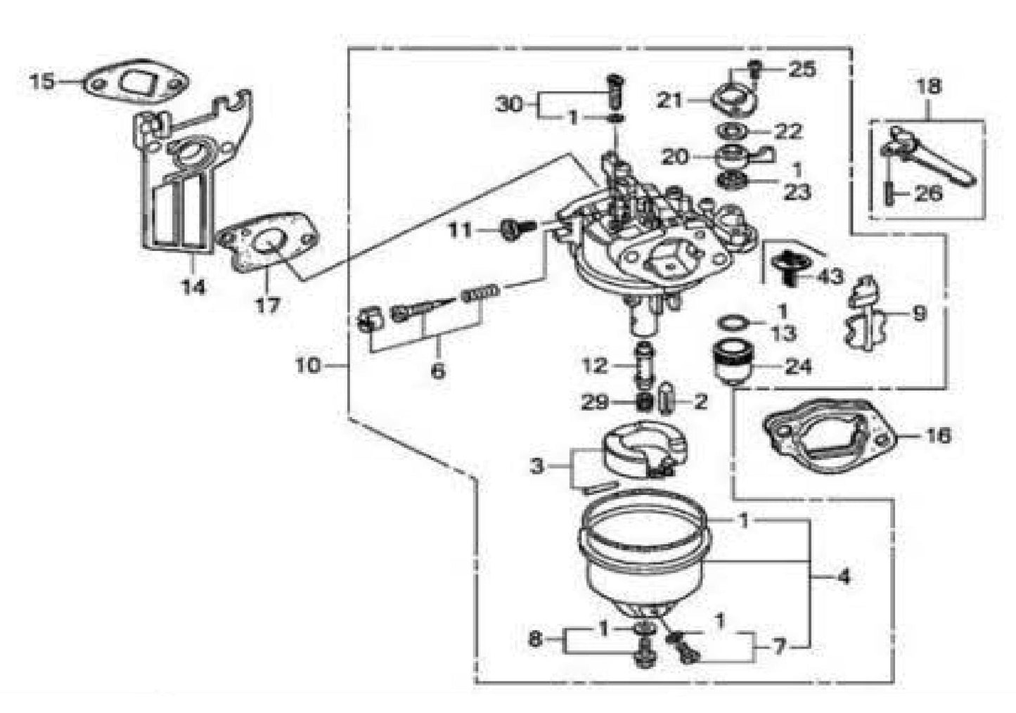 MAC5501G Carburetor Assembly Parts