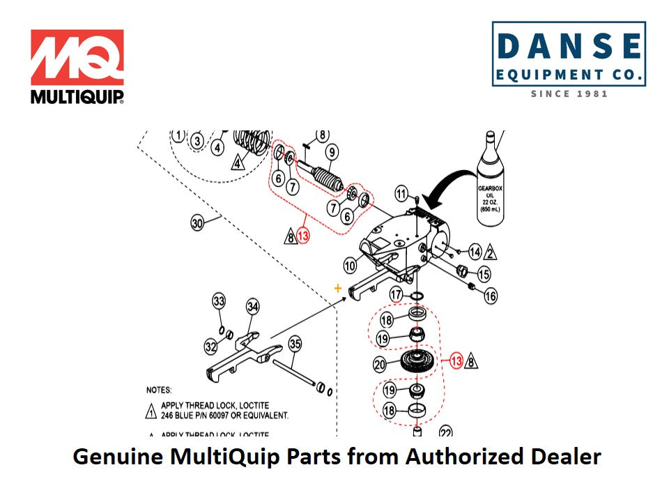 21047 Bearing Kit For J36S60 Series Whiteman Walk-Behind Power Trowels By Multiquip