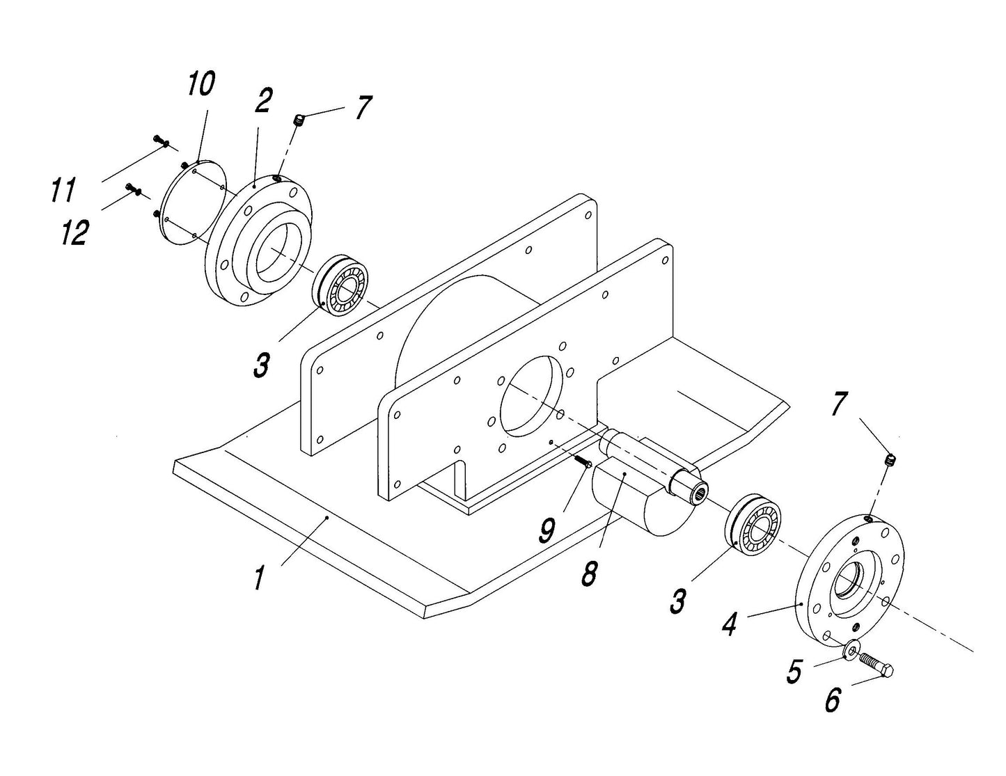 HP210 II (Serial Number 2105000-Up) Base Plate and Eccentric Housing Assembly Parts