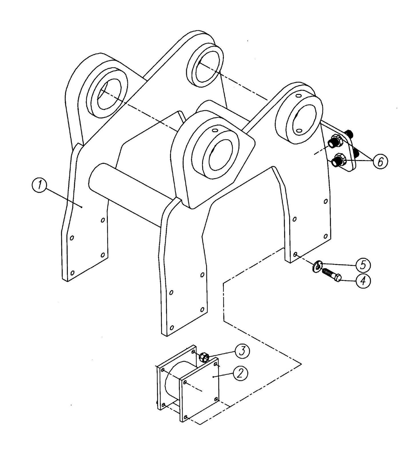 HP210 II (Serial Number 2105000-Up) Hanger Bracket and Mounting Assembly-3 Parts
