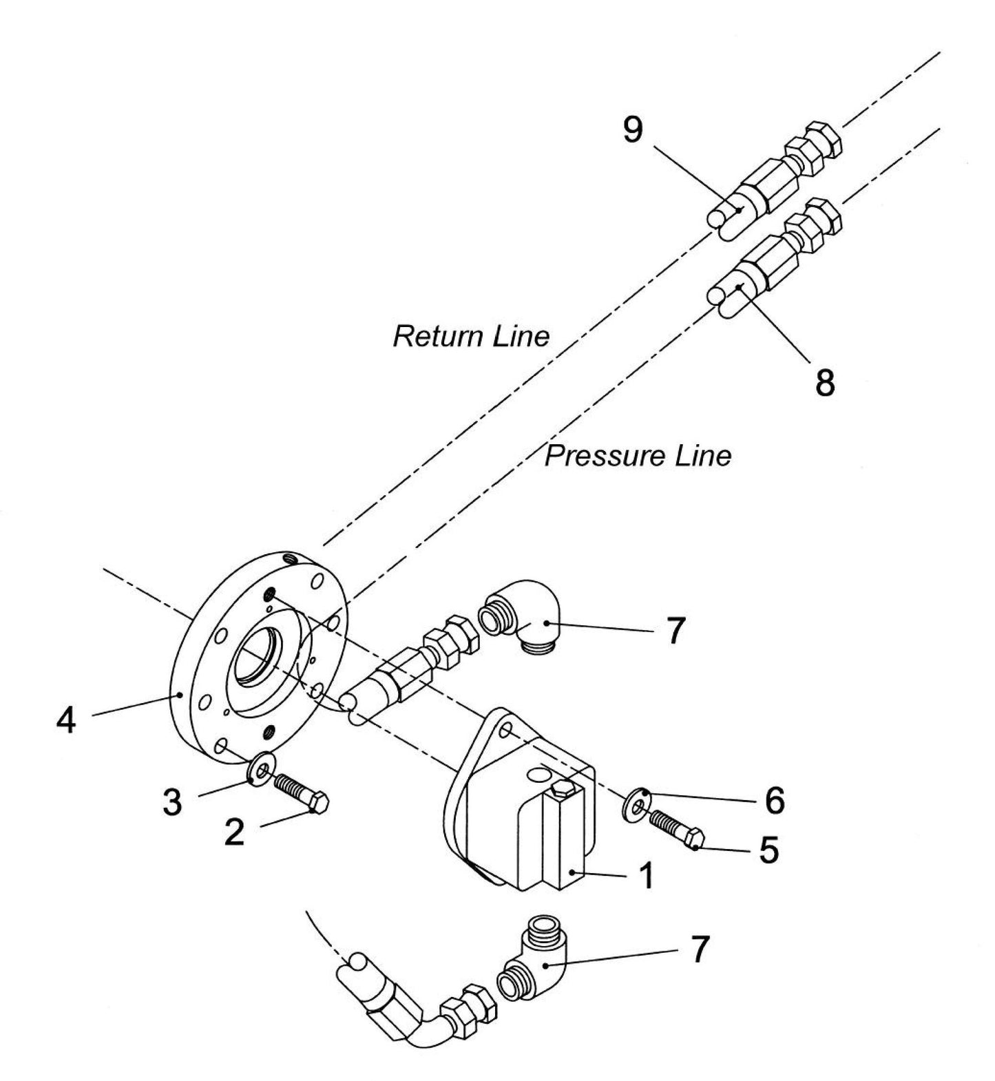 HP210 II (Serial Number 2105000-Up) Hydraulic Motor and Hose Assemblies-1 Parts