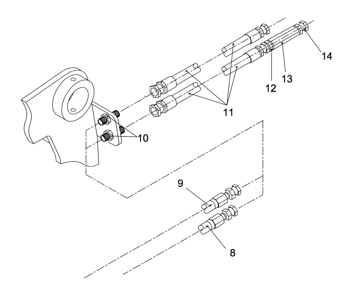 HP210 II (Serial Number 2105000-Up) Hydraulic Motor and Hose Assemblies-2 Parts