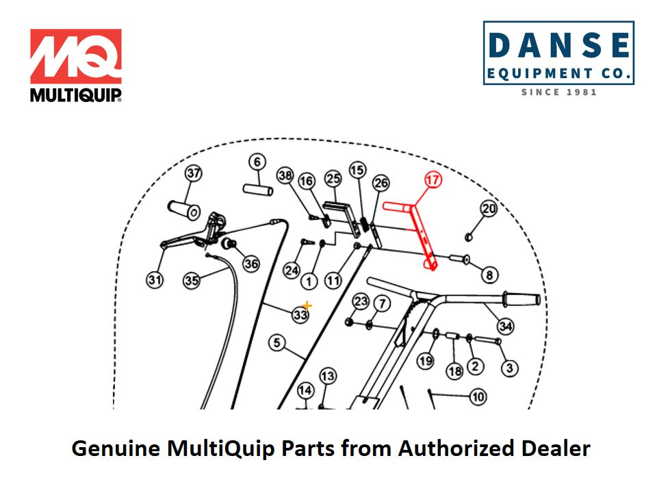 21718 Pitch Cable (Standard Handle) For CA4HC-Series Whiteman Walk-Behind Power Trowels By Multiquip