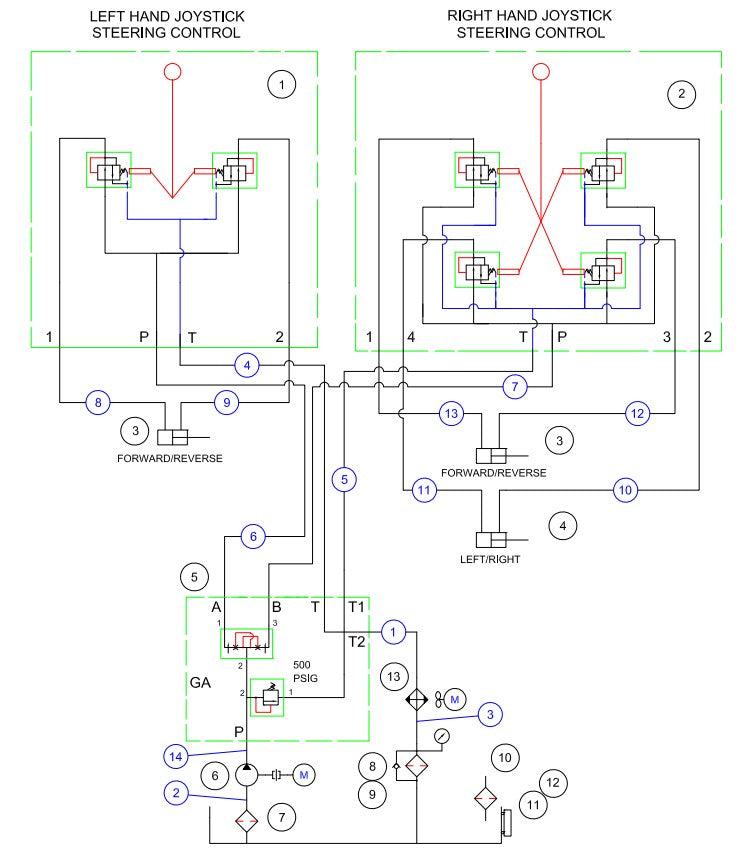 MP245 (pre 2021) Hydraulic Schematic Assembly Parts by Allen Engineering