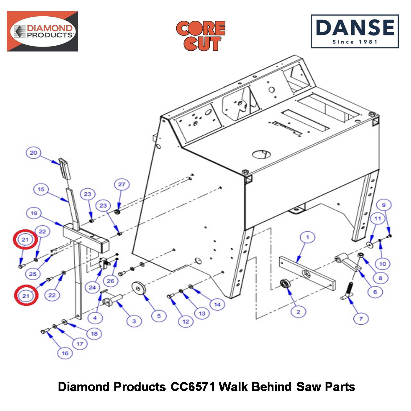 5/16-18X3/4" Hex Capscrew 2900019 Fits Core Cut CC6571 Walk Behind Saw By Diamond Products