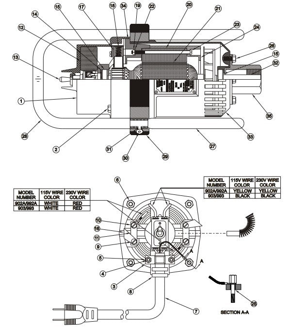 903 -230V Concrete Vibrator Motor Parts By Myco