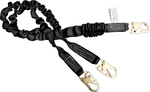 22420AS Stratos Dual-Leg Shock Absorbing Lanyard Black by FrenchCreek Production