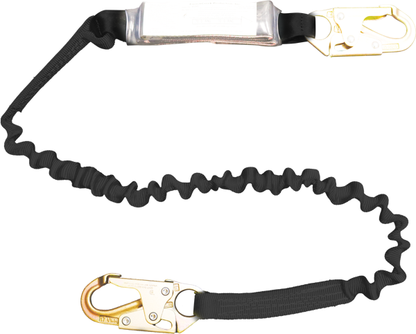 22450ASZ Stratos 6'  Elastic shock absorbing web lanyard Black by FrenchCreek Production