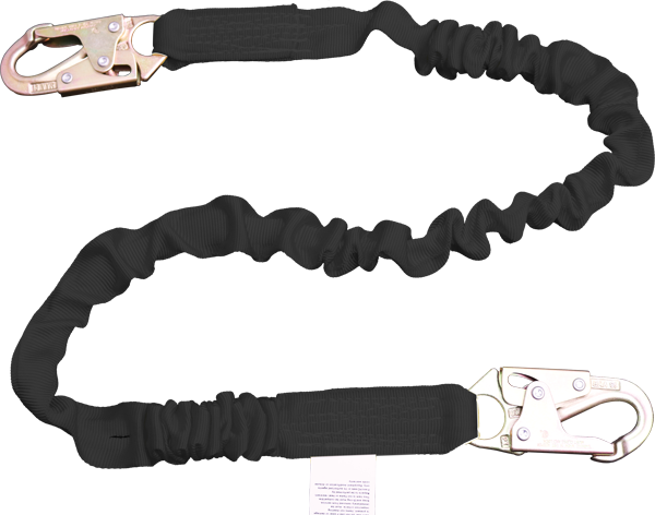 22460AS 6' Tubular web lanyard with internal shock absorbing core.  Black by FrenchCreek Production