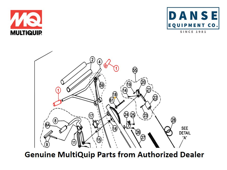 22762 Grip, Handle For J36-M30 Series Whiteman Walk-Behind Power Trowels By Multiquip