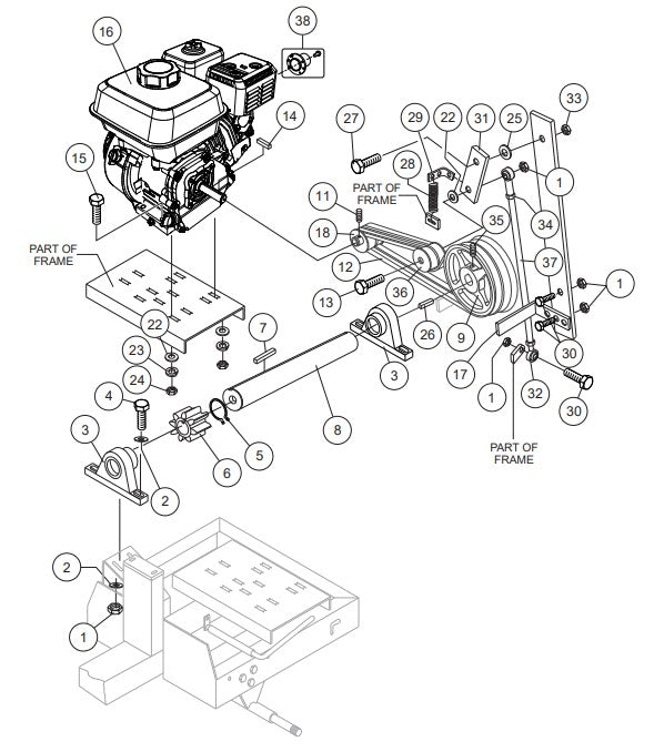 Engine Assembly Parts-WM70SLF, WM70PLF MPOWER 177F-BH 9.0 HP GASOLINE ENGINE