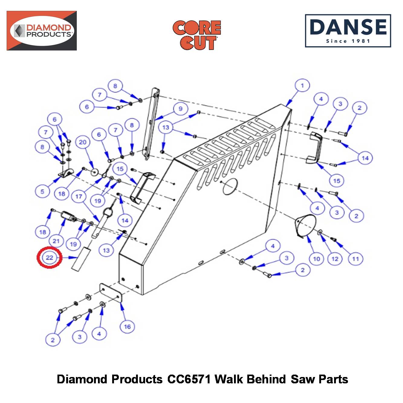 Hose, 7/8" I.D. x 4" 6019278 Fits Core Cut CC6571 Walk Behind Saw By Diamond Products