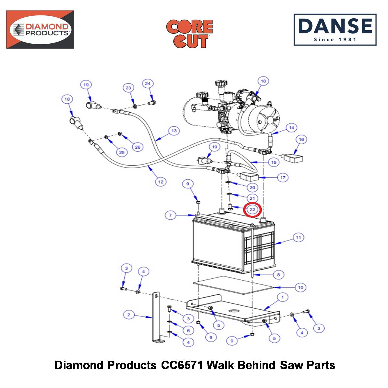 3/8-16X3/4" Hex Capscrew 2900196 Fits Core Cut CC6571 Walk Behind Saw By Diamond Products