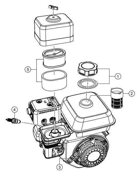Engine Service Parts Assembly Parts-WM70SLF, WM70PLF MPOWER 177F-BH 9.0 HP GASOLINE ENGINE