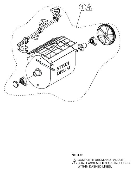 Drum/Paddle Shaft Complete(Steel) Assembly Parts-WM90SH8/WM90PH8, WM90SE/WM90PE HONDA GX240 GASOLINE ENGINE AND 3 HP ELECTRIC MOTOR