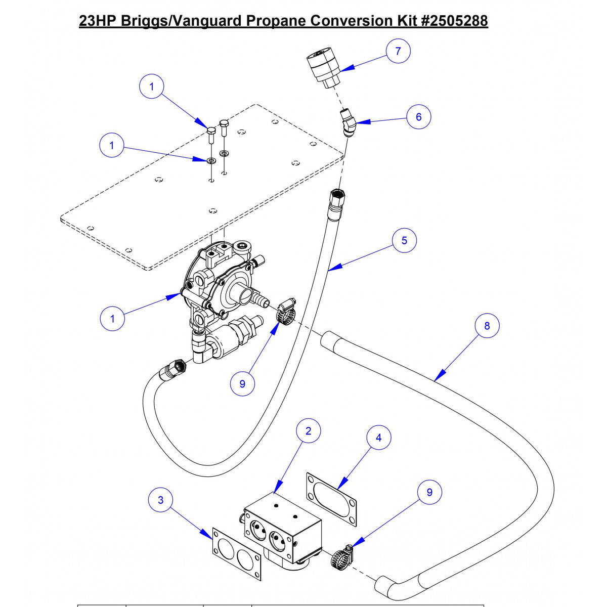 CC1823BVXLP 23HP Briggs Vanguard Propane Conversion Kit