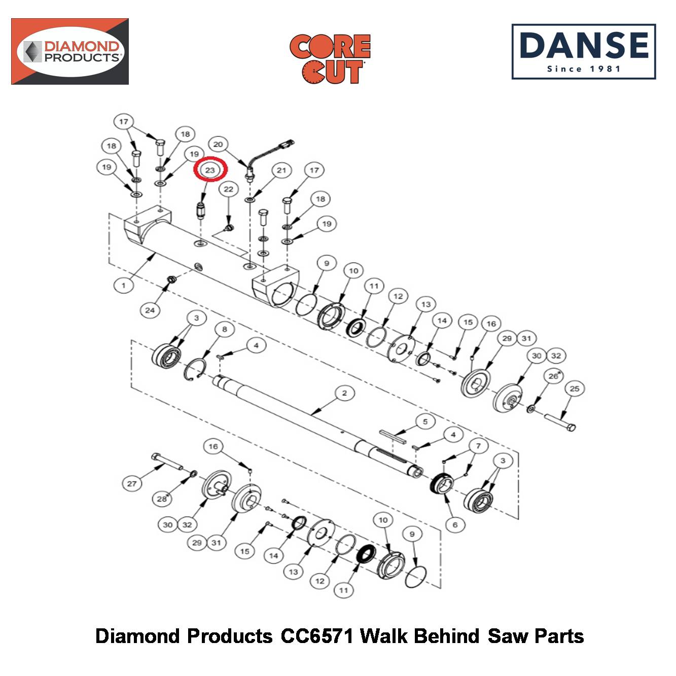 3/8"M.PIPE To 1/2"M.JIC Straight Long Adapter 3202093 Fits Core Cut CC6571 Walk Behind Saw By Diamond Products