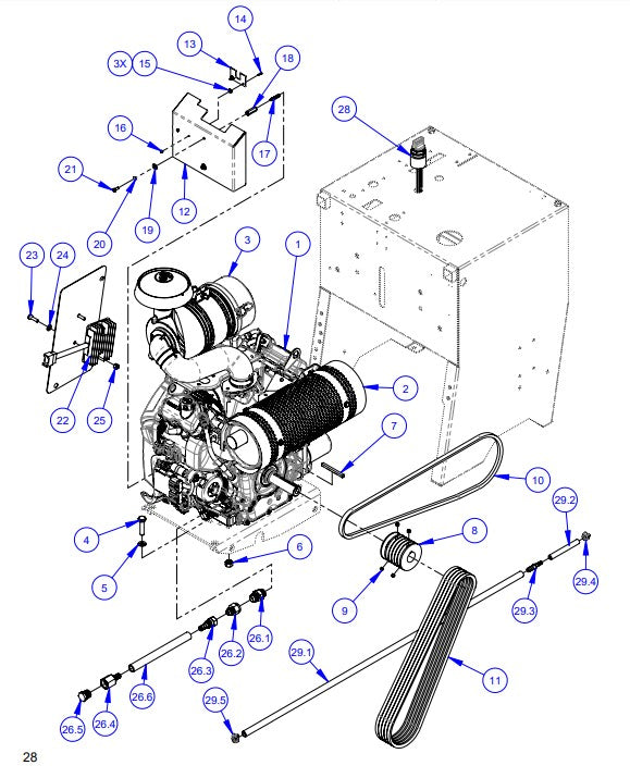 CC2500 24.9 HP Honda IGX800 EFI Engine Assembly Parts By Diamond Products
