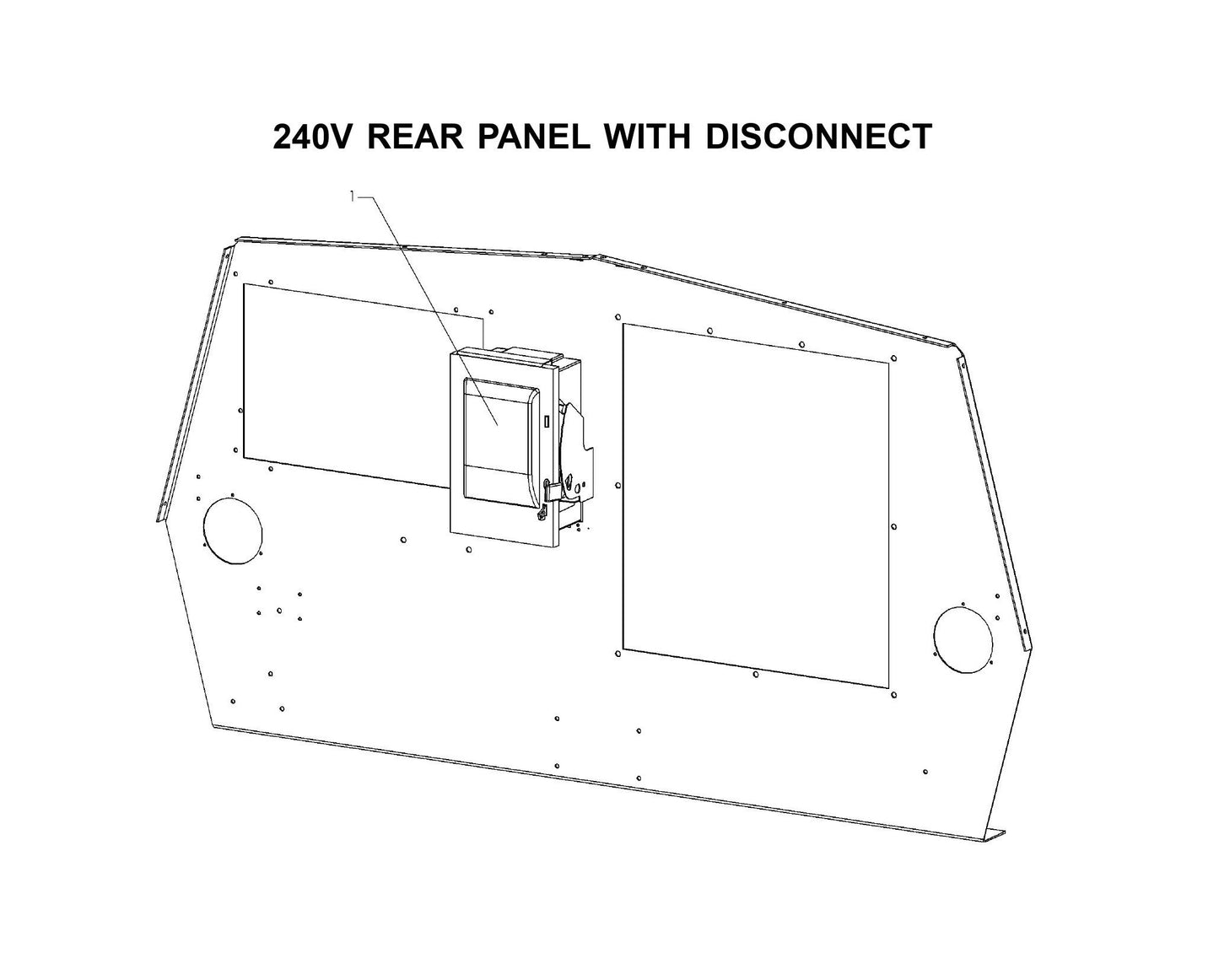 Maxi-Lite 15330 and 20330-240V Rear Panel With Disconnect Parts By Allmand