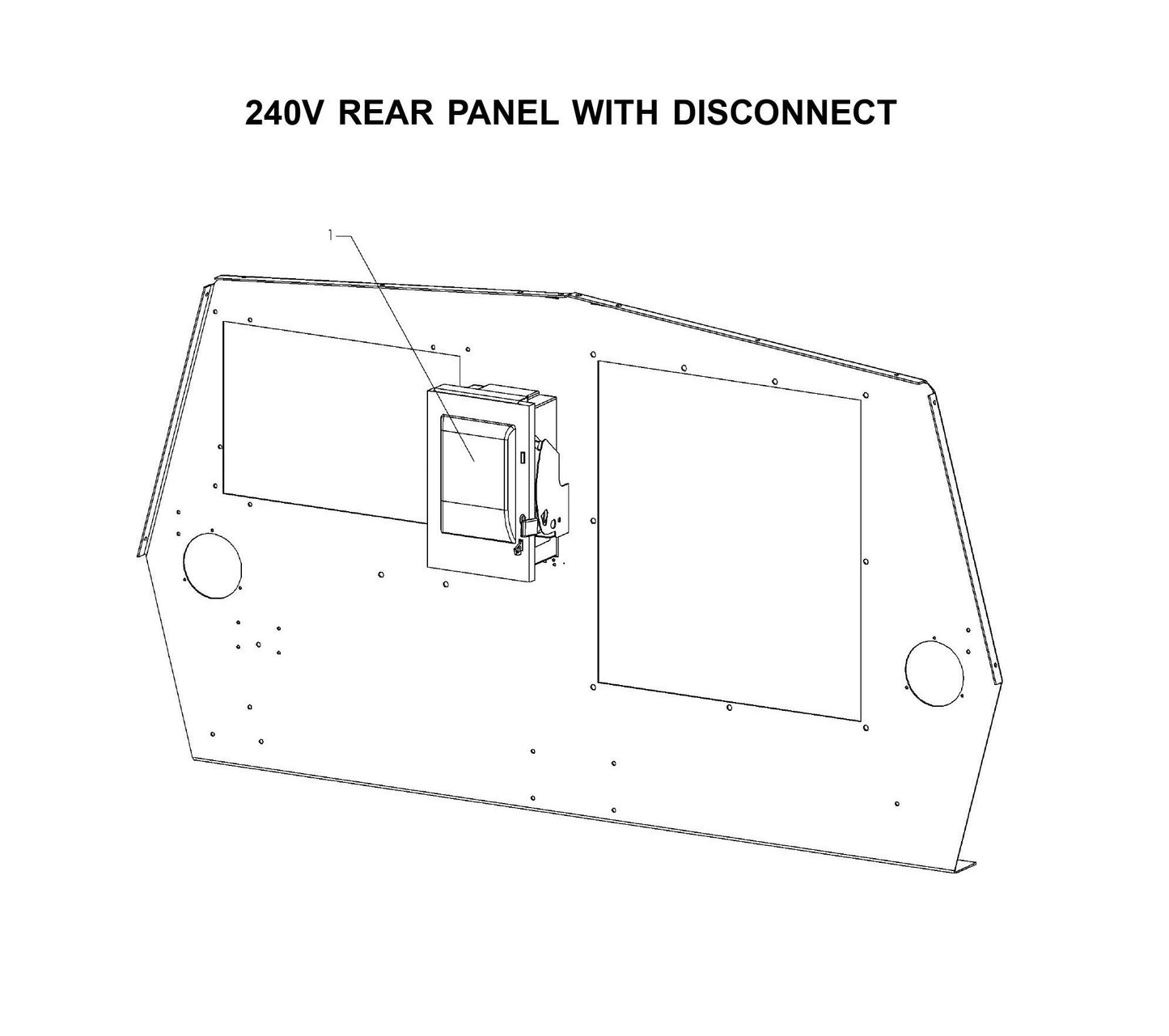 Maxi-Lite Laydown 15-20KW-240V Rear Panel with Disconnect Parts By Allmand