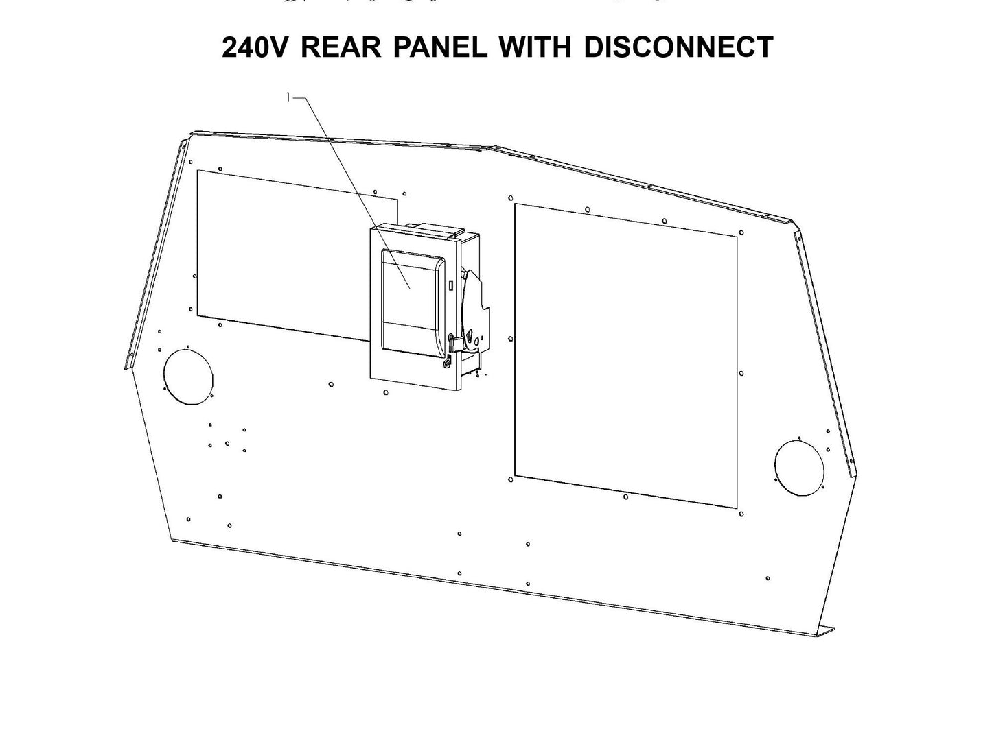 V-Series Maxi-Lite 15-20KW-240V Rear Panel With Disconnect Parts By Allmand