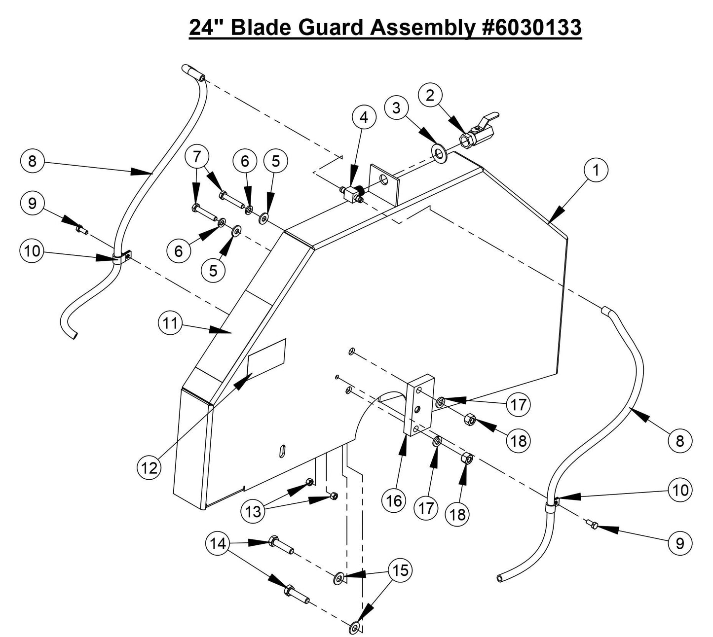 CC800M 24" Blade Guard Assembly