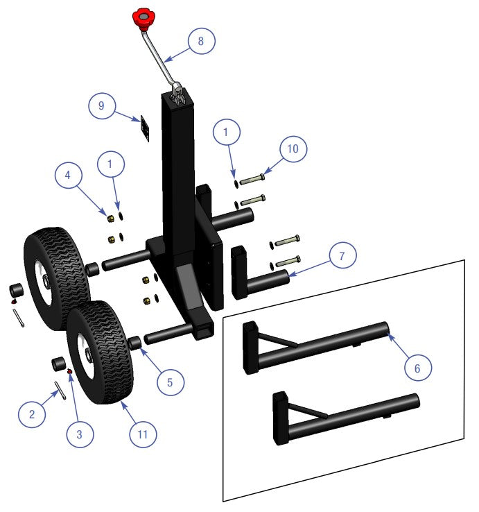MP245 (pre 2021) Dolly Jack Assembly Parts by Allen Engineering
