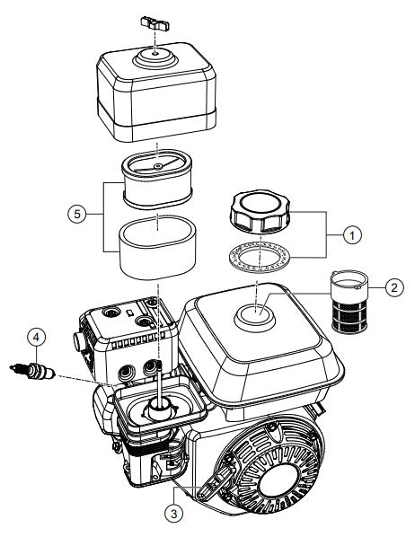 Engine Service Parts Assembly Parts-WM90SLF, WM90PLF MPOWER 177F-BH 9.0 HP GASOLINE ENGINE