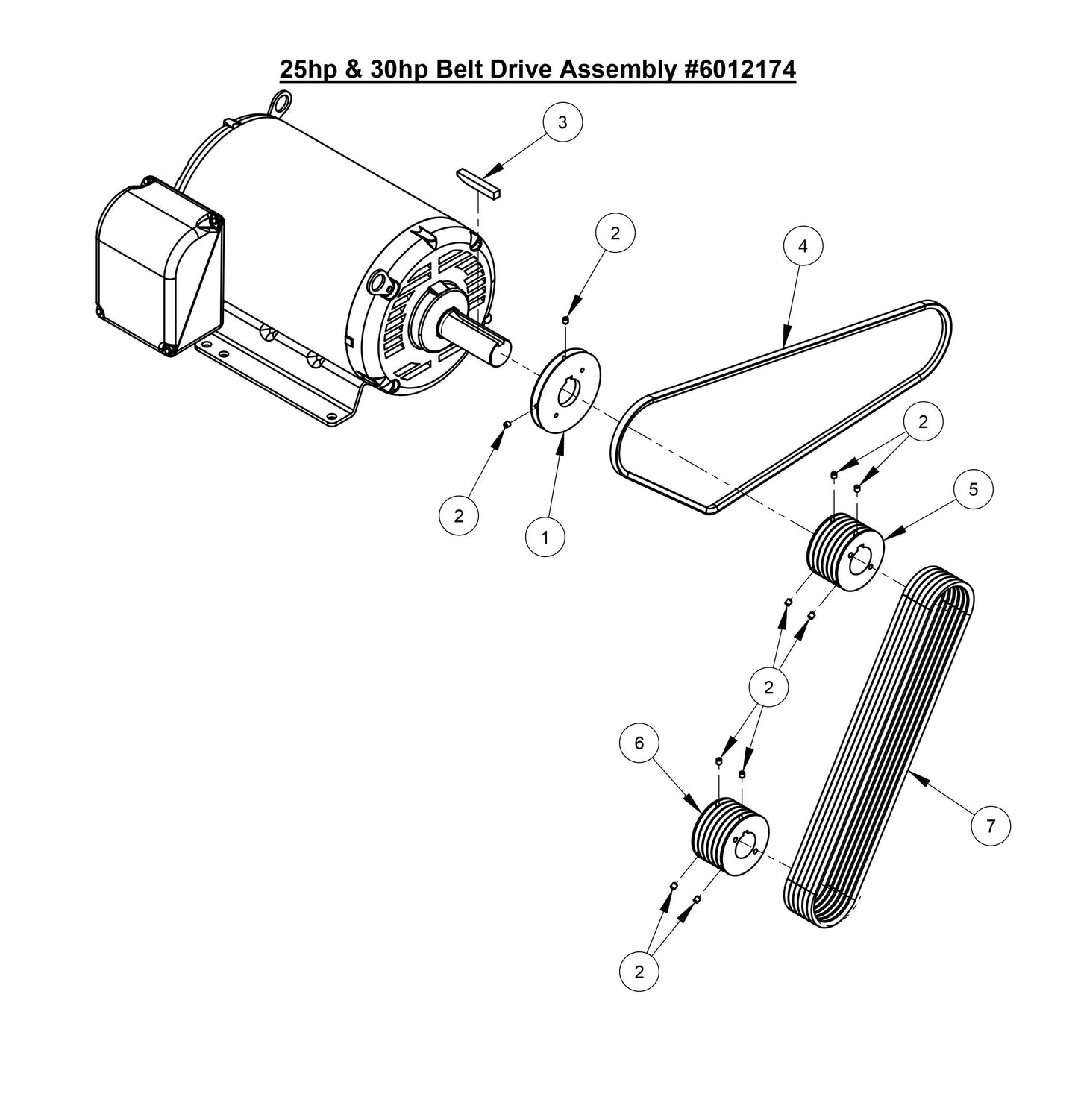 CC3700E 25HP & 30HP Belt Drive Assembly (20'' Blade Drive)