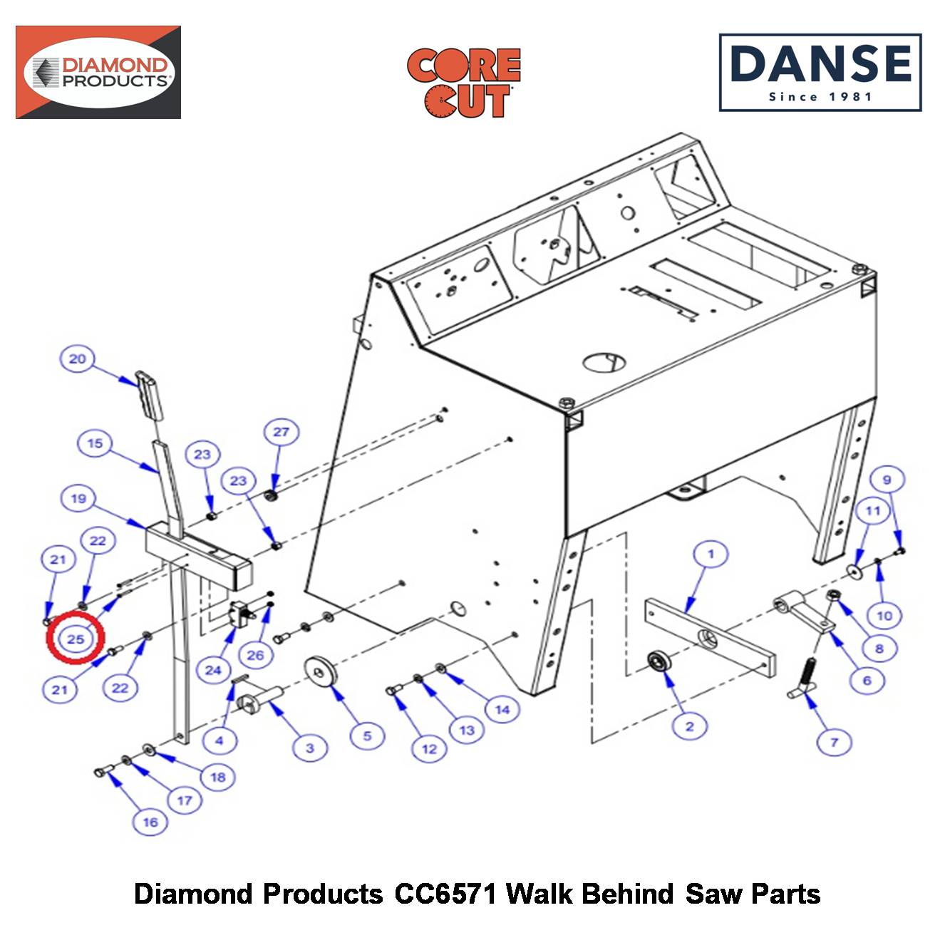 #6-32X1" Pan Head Screw 2900532 Fits Core Cut CC6571 Walk Behind Saw By Diamond Products