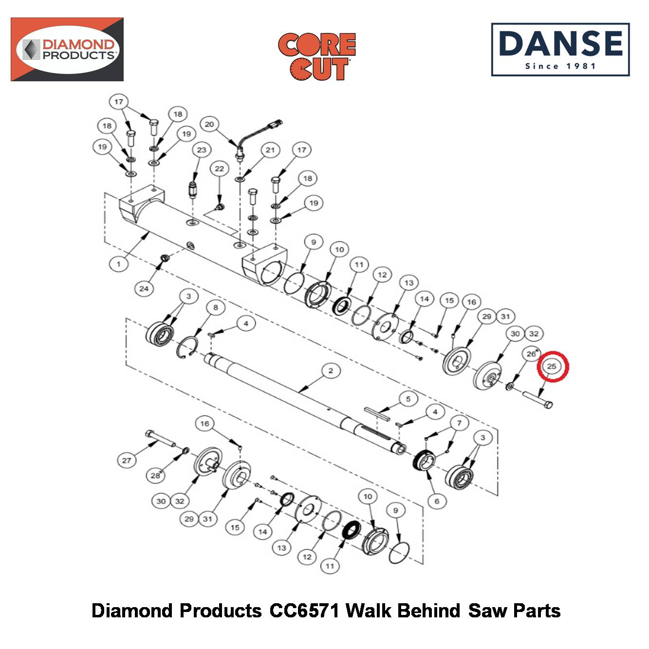 5/8-11X4" Hex Cap Screw Grade 8 Yellow Zinc 2900146 Fits Core Cut CC6571 Walk Behind Saw By Diamond Products