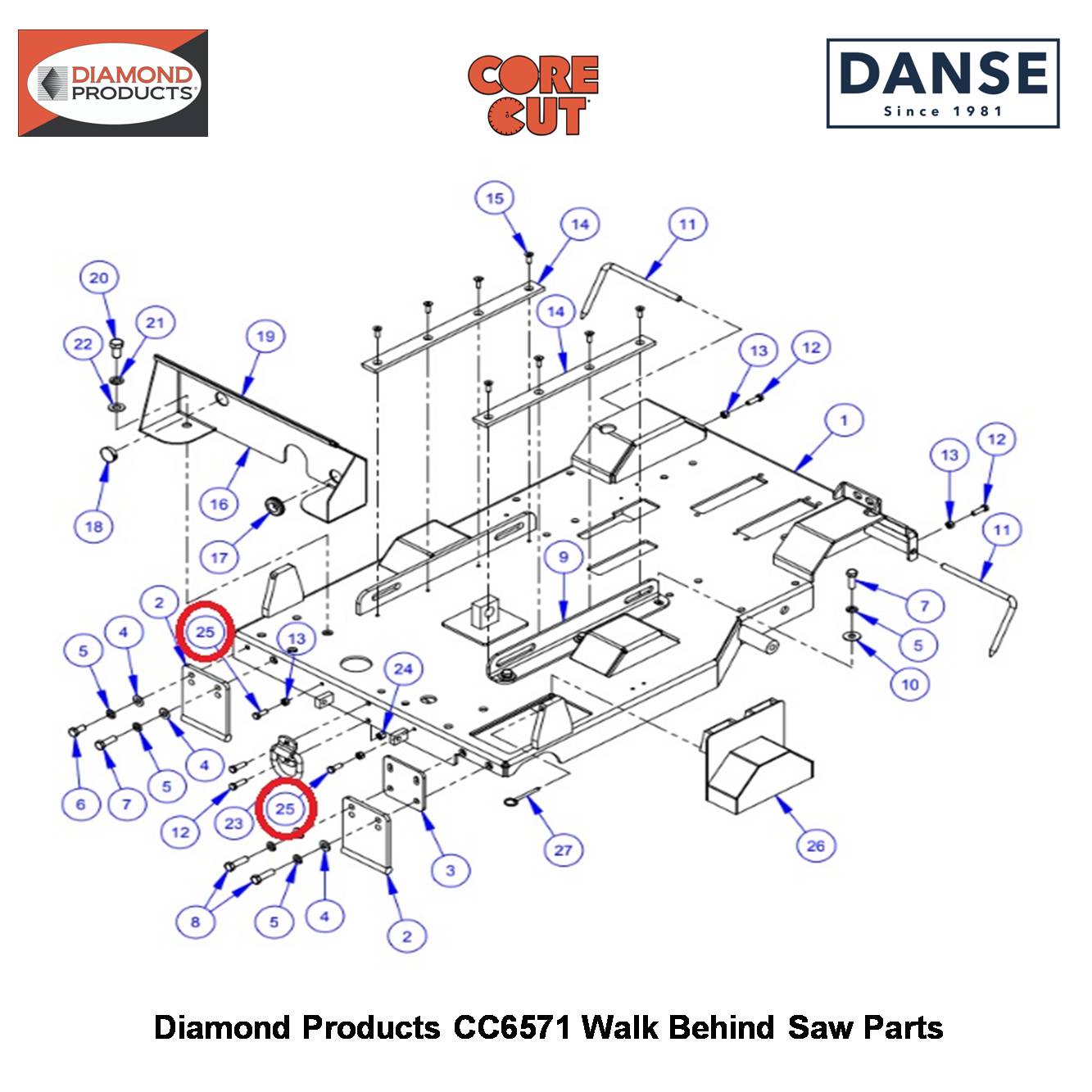 3/8-16X1" Hex Capscrew 2900005 Fits Core Cut CC6571 Walk Behind Saw By Diamond Products