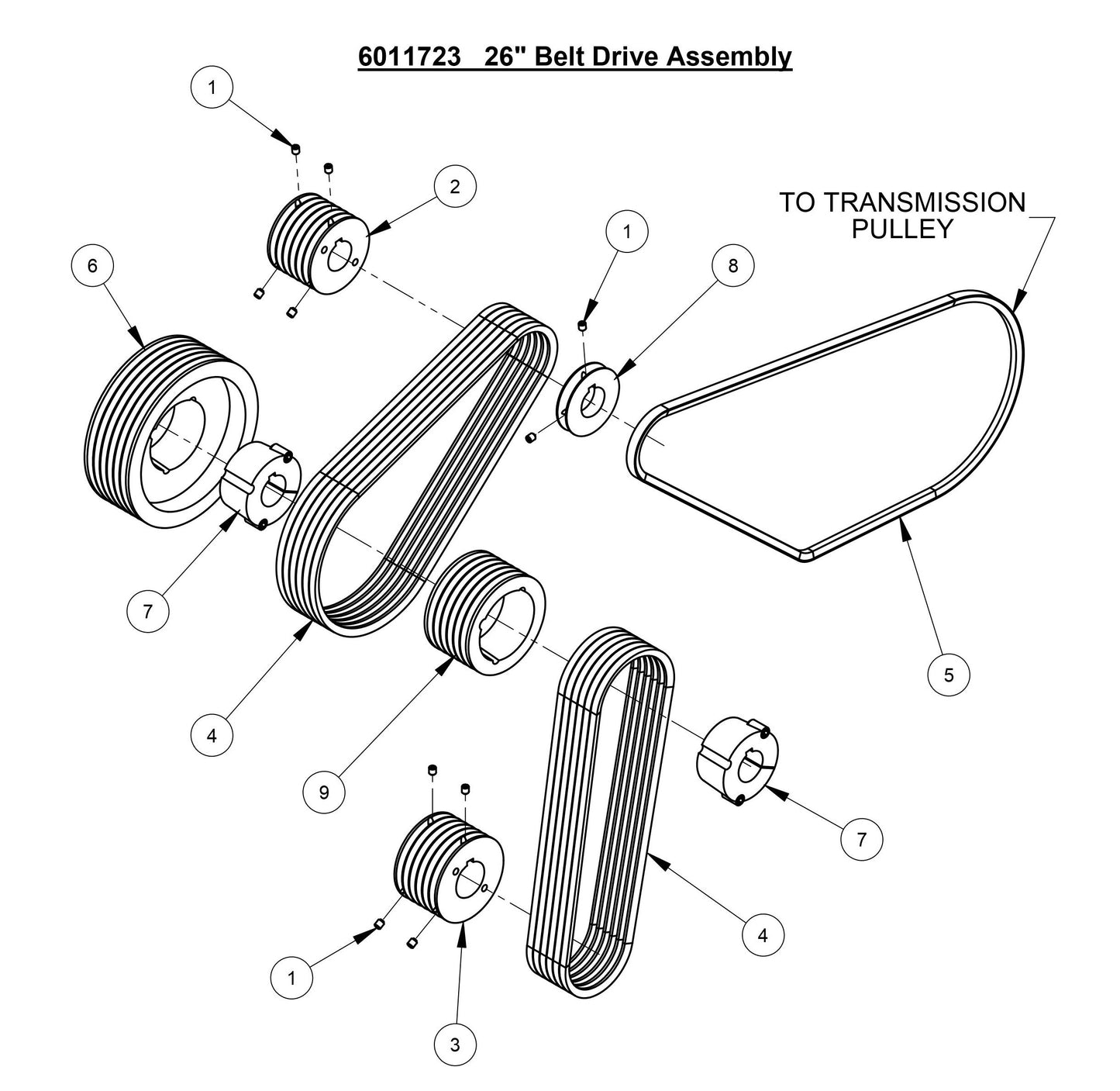 CC3535JBVP 26'' Belt Drive Assembly
