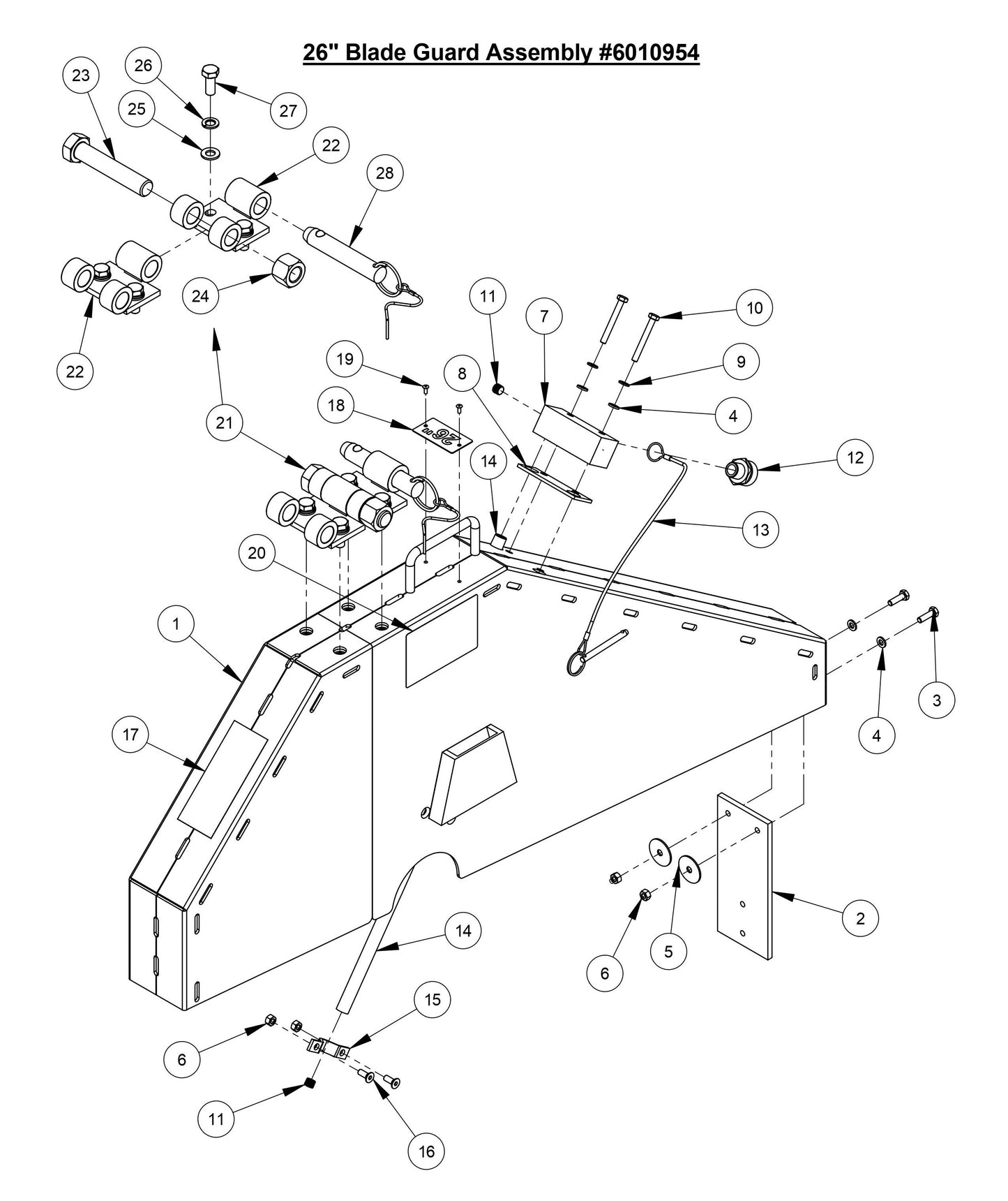 CC3728 26'' Blade Guard Assembly
