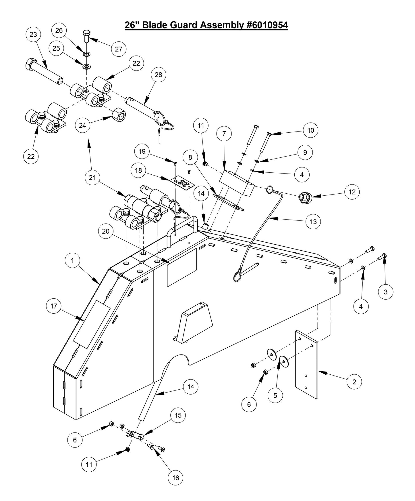 CC3700E 26'' Blade Guard Assembly
