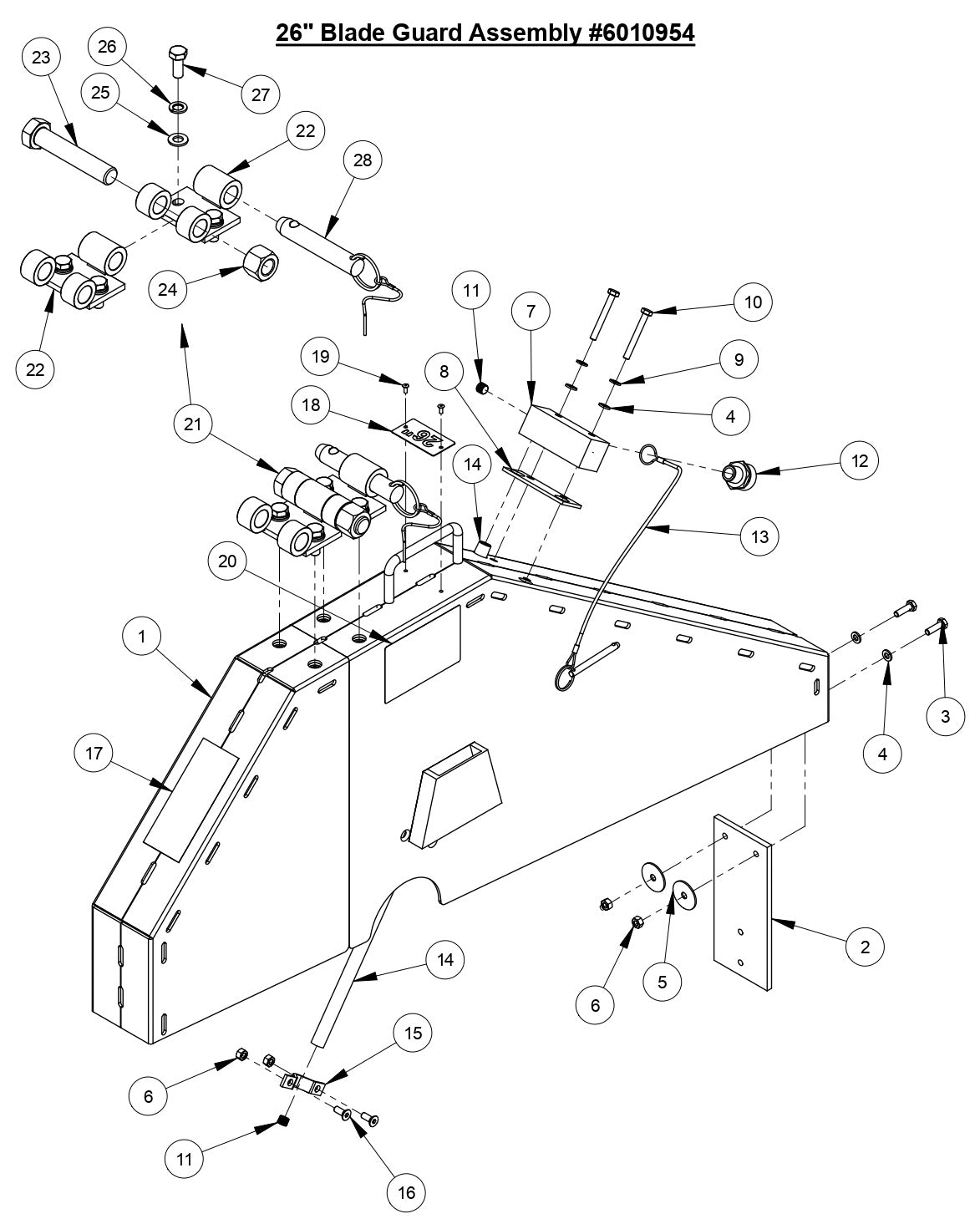 CC6540E 26" Blade Guard Assembly