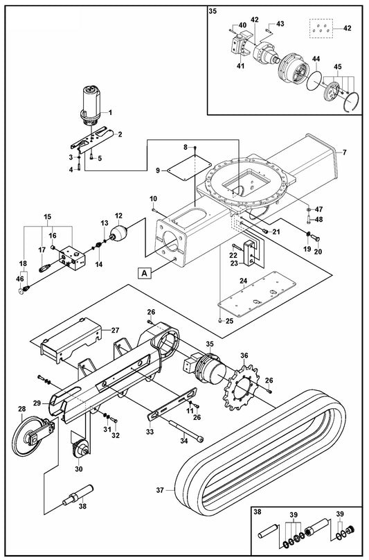 DXR 275 Track System Assembly Parts