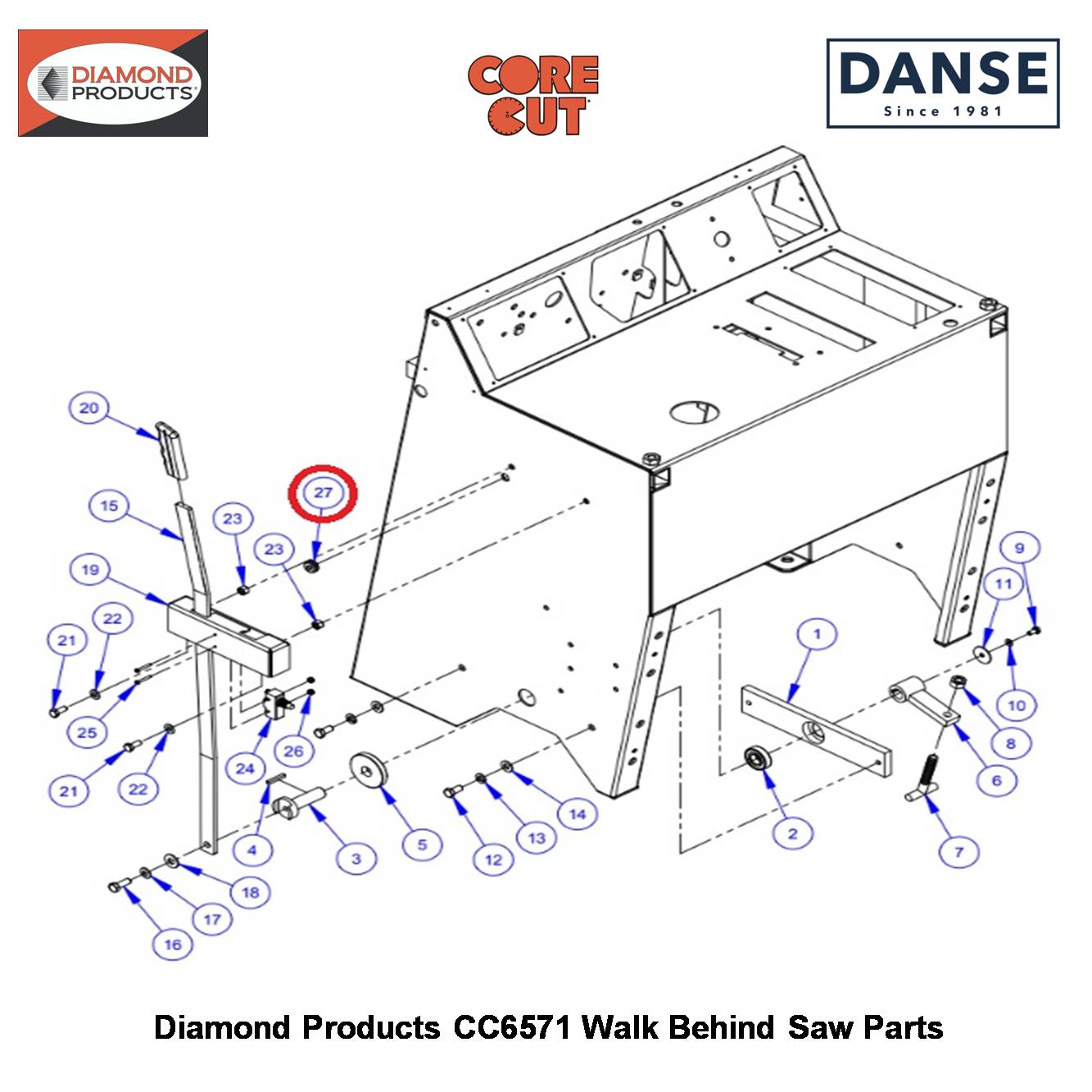 Grommet, 5/16"ID For 1/8" Thick Panel 2506011 Fits Core Cut CC6571 Walk Behind Saw By Diamond Products