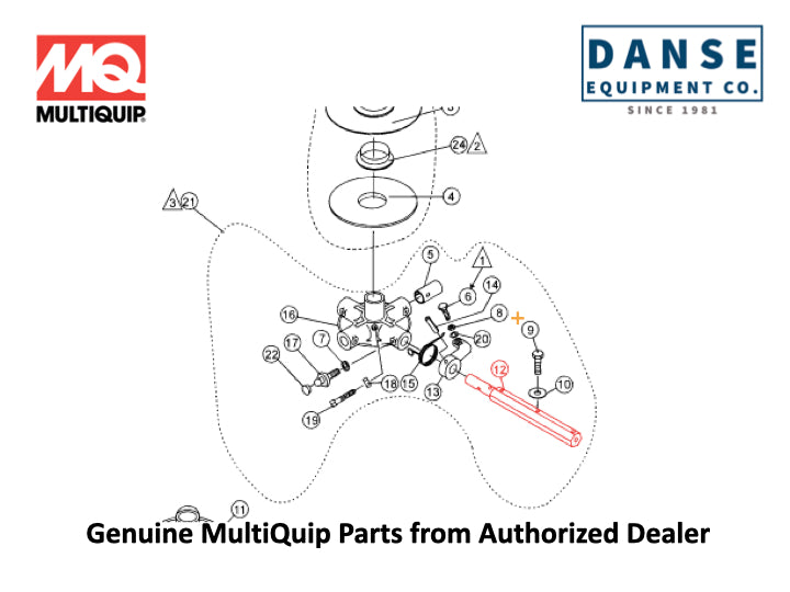 2826-1, 2826 Arm (9-3/4") For JH55C-Series Whiteman Walk-Behind Power Trowels By Multiquip