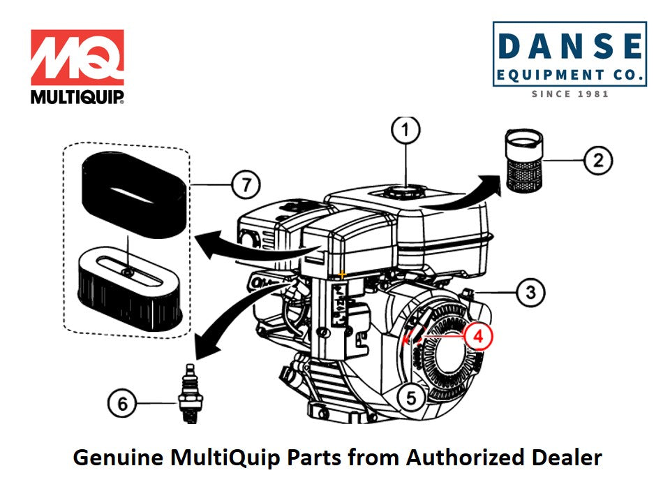 2825011118 Rope Starter EH12-2D MT84FA For JH55C-Series Whiteman Walk-Behind Power Trowels By Multiquip