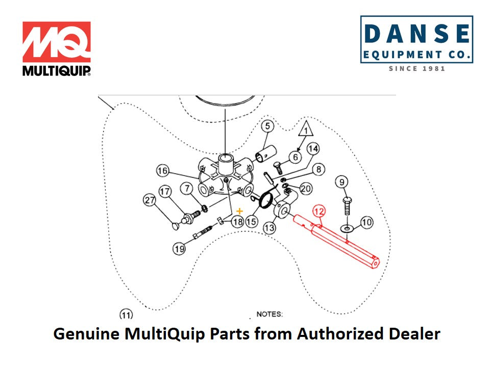 2828, 2828-1 Arm (11-3/4") For B-Series Whiteman Walk-Behind Power Trowels By Multiquip