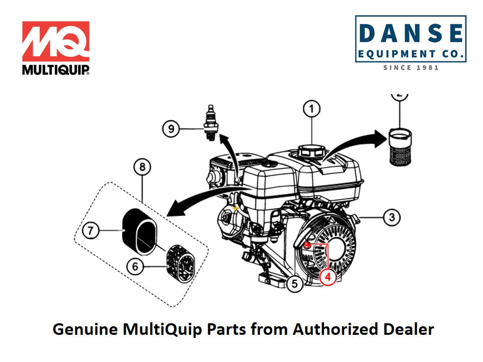 28462ZV7003 Rope Starter Recoil 4Ft For HDA-Series Whiteman Walk-Behind Power Trowels By Multiquip