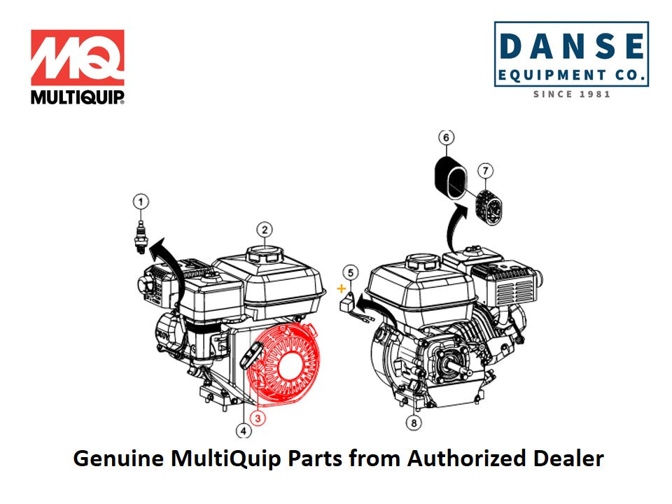 28462ZH8003 Rope Recoil Starter For Honda GX160UT2QX2 Fits JH55C Series Whiteman Walk-Behind Power Trowels By Multiquip