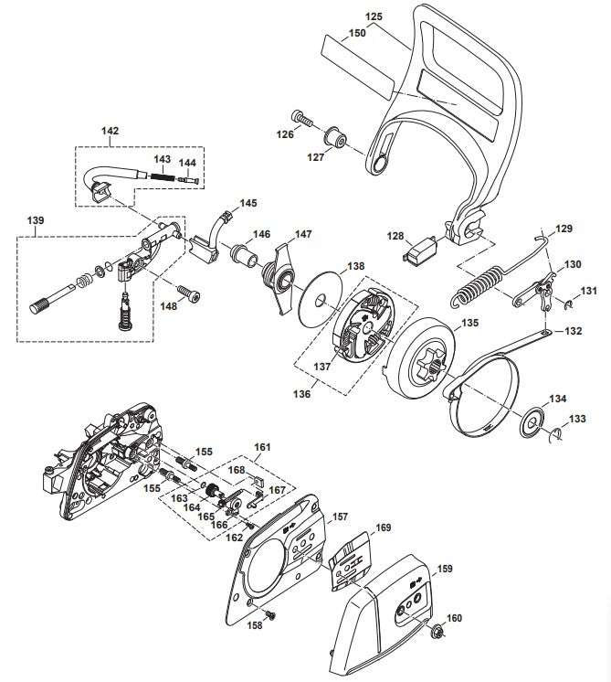 Chain Brake, Clutch, Oil Pump, Tensioner Assembly Parts EA4300FRDB, EA4300F40B Gas Chain Saw Parts by Makita